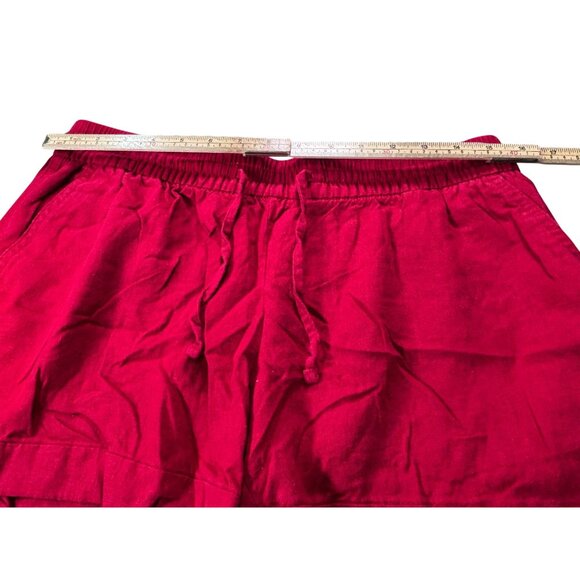 Old Navy Womens Medium Red Linen Shorts - Picture 6 of 7